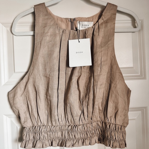 DISSH Tops - Dissh linen tan top women's size 8
